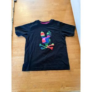 Psycho Bunny Hillsboro Graphic Tee psychedelic bunny skull youth SZ 10 - 12